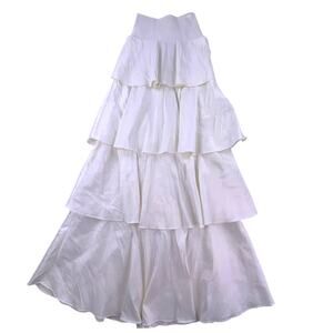 NWT Show Me Your Mumu white tiered maxi dress, size XS, strapless